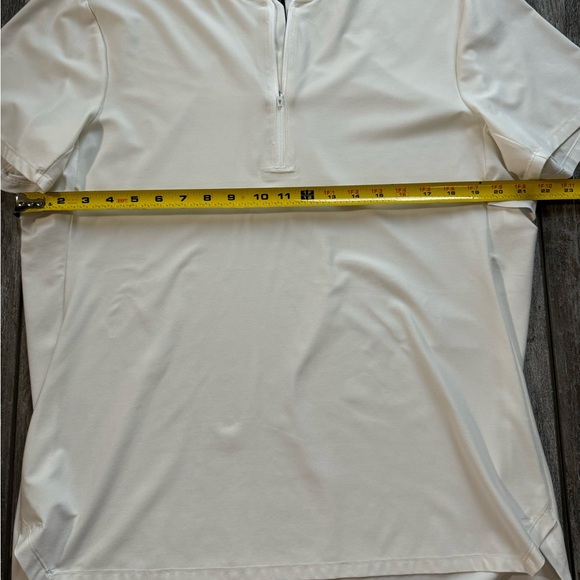 🍋 Lululemon Men’s White 3/4 Zip Up Short Sleeve White Shirt - L - Picture 6 of 11